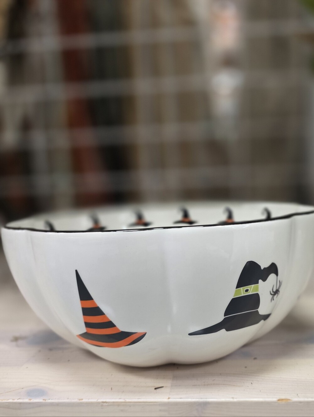 Festive Ceramic Halloween Witch Hat Candy Bowl-NWT